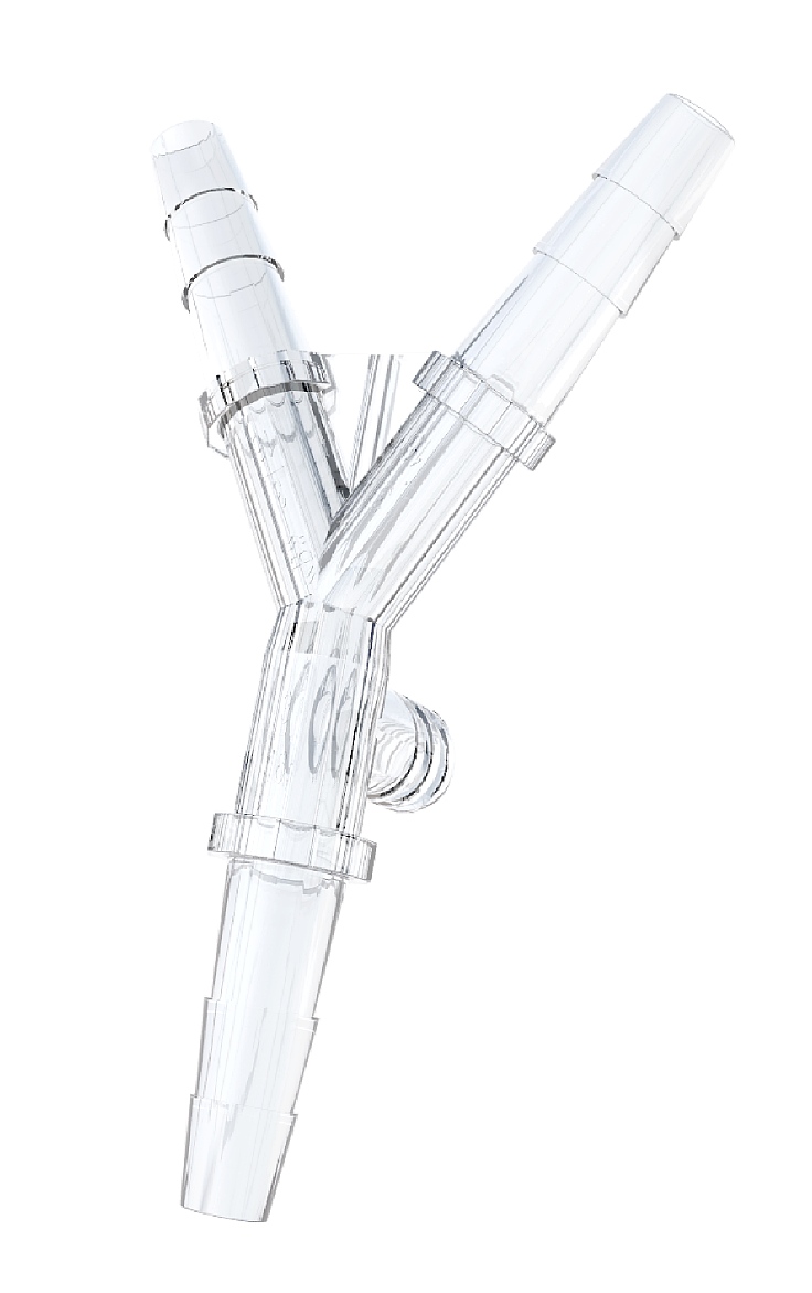 brevet y connector for fluid management medical biopharma polycarbonate 60 degree